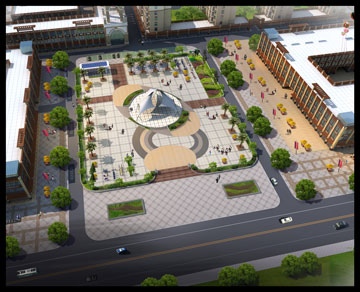 监利县毛市镇发展大道城市广场景观规划